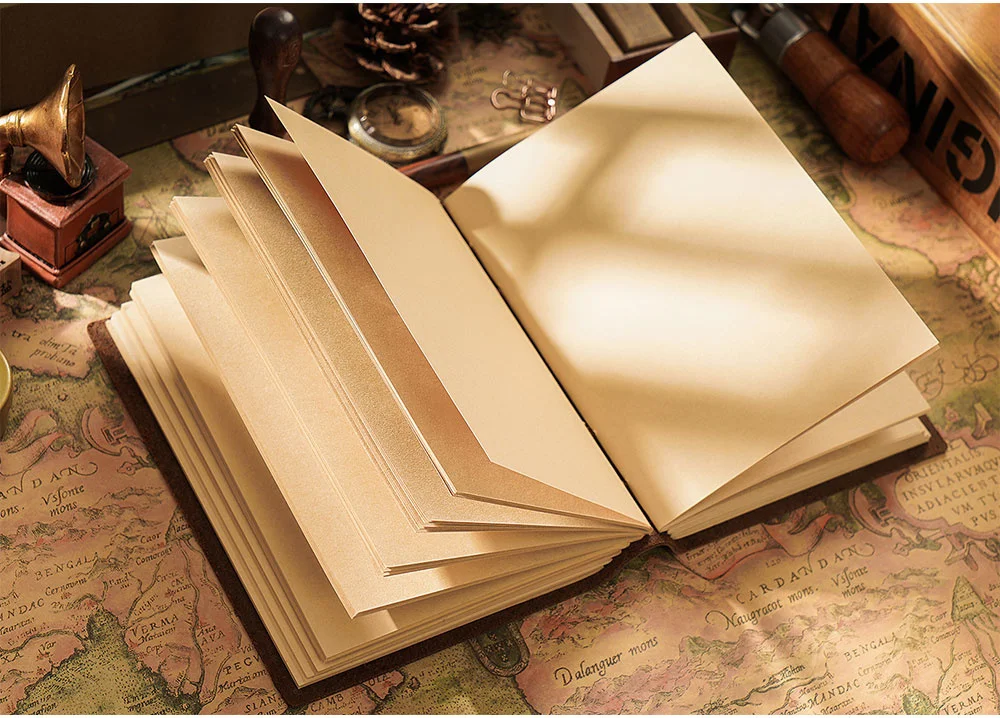 High quality vintage Handmade notebook Original Sketch organizer Retro Leather Notepad environmental paper Creative Notebook