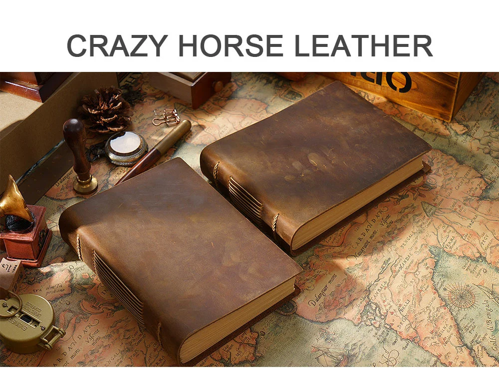 High quality vintage Handmade notebook Original Sketch organizer Retro Leather Notepad environmental paper Creative Notebook