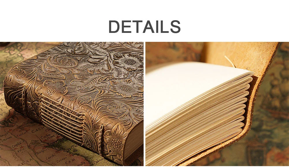 High quality vintage Handmade notebook Original Sketch organizer Retro Leather Notepad environmental paper Creative Notebook
