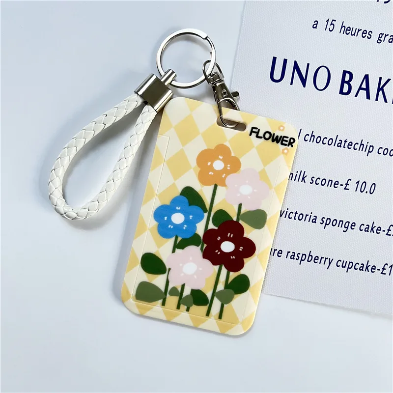 1Pc Women Men Business Card Holder Cartoon Cute Retractable Credit Card Holders Bank ID Holders Badge Child Bus Card Cover Case
