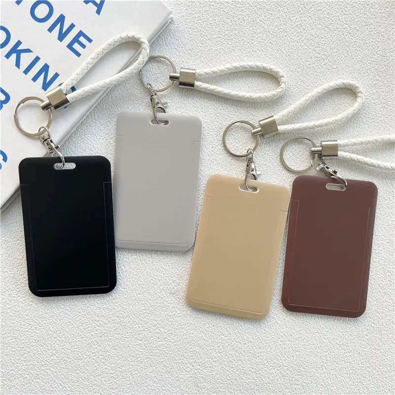 1Pc Women Men Business Card Holder Cartoon Cute Retractable Credit Card Holders Bank ID Holders Badge Child Bus Card Cover Case