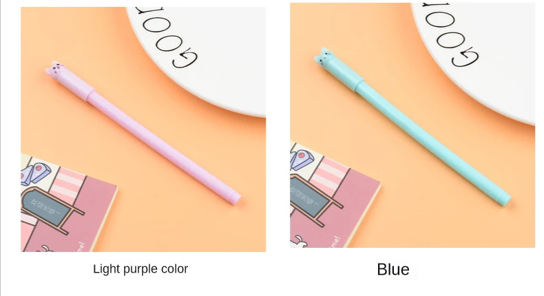 10Pcs/Lot Cute Cat Gel Pen Kawaii Kitten Neutral Pen 0.38mm Black Gel Ink Pens School Writing Stationery Office Supplies Gift