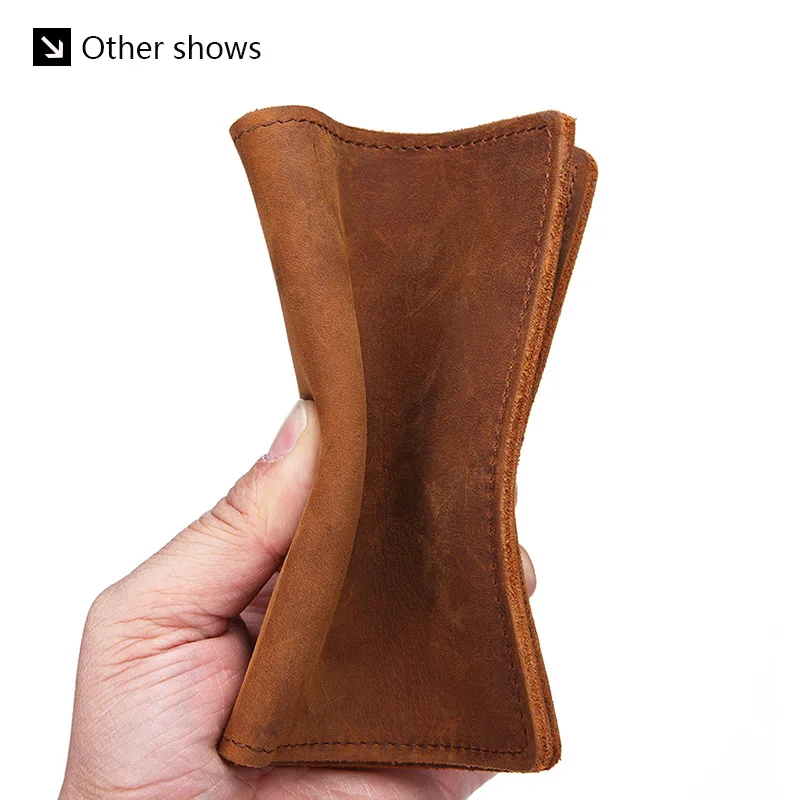Genuine Leather Crazy Horse Passport Cover Men Wallet ID Credit Card Case Vintage Male Passport Holder for Men Slim Document