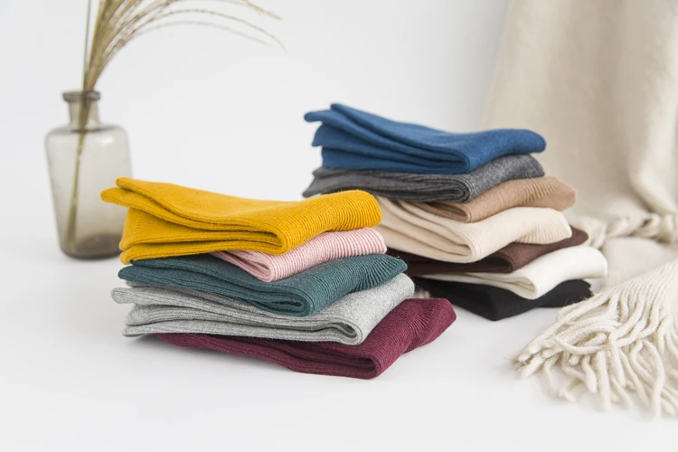 Japanese Style High School Girls High Socks Cotton Solid Color Loose Long Socks Cotton Knitting Black White Coffee Women's Socks