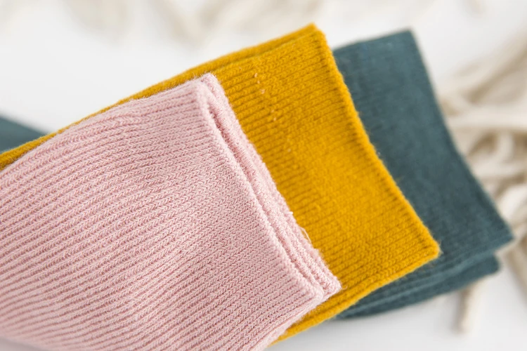 Japanese Style High School Girls High Socks Cotton Solid Color Loose Long Socks Cotton Knitting Black White Coffee Women's Socks