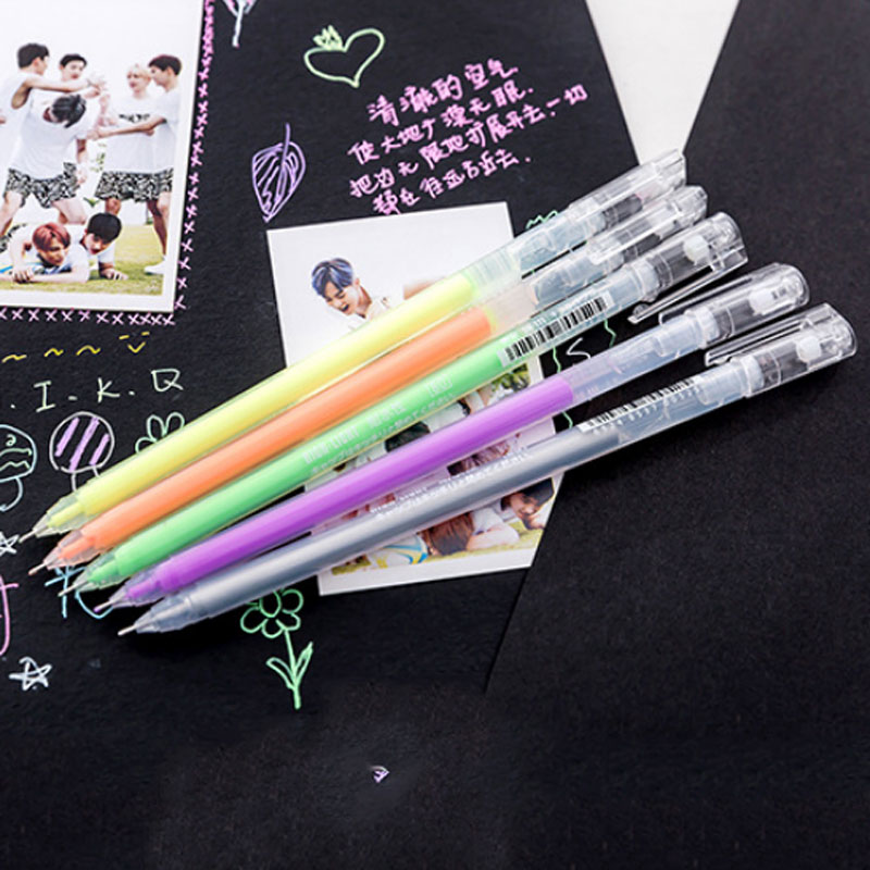 3/9Pcs/set 0.6mm White Gold Silver Ink Color Photo Album Gel Pen Stationery Office Cute Scrapbooking Large Capacity Pen for Kids