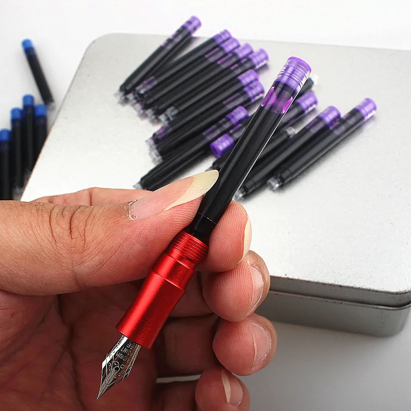 10psc Fountain Pen Refill Cartridge Ink Supplies Student Office Stationery Supplies Calligraphy Pens for Writing 2.6mm/3.4mm