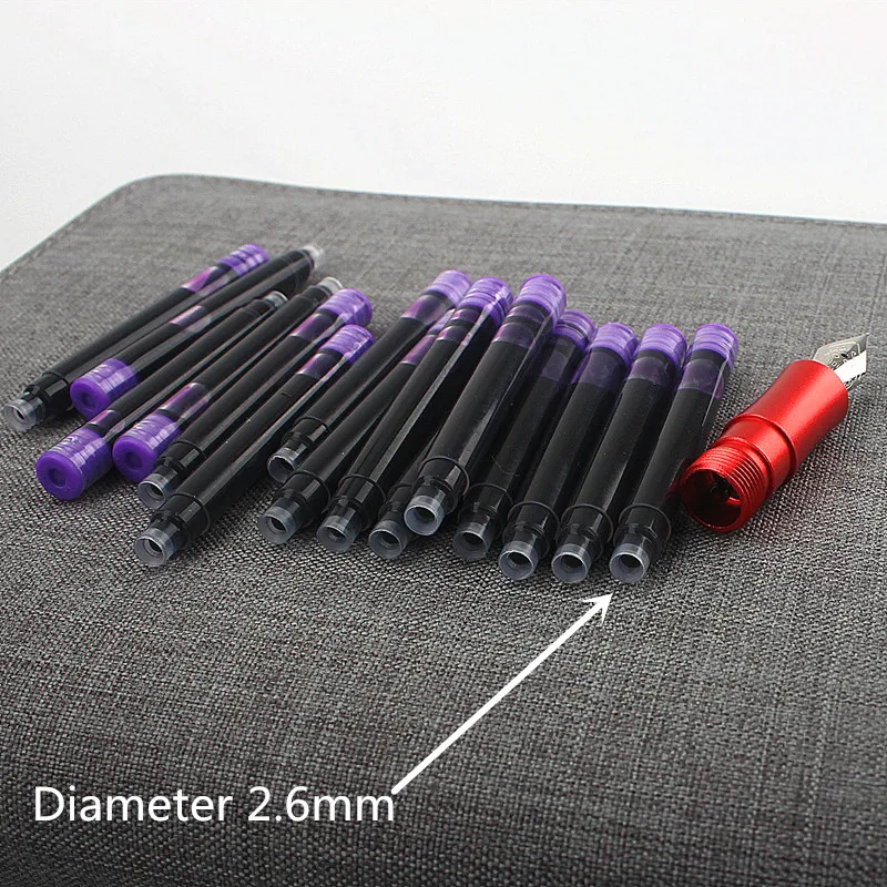 10psc Fountain Pen Refill Cartridge Ink Supplies Student Office Stationery Supplies Calligraphy Pens for Writing 2.6mm/3.4mm