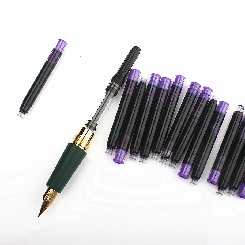 10psc Fountain Pen Refill Cartridge Ink Supplies Student Office Stationery Supplies Calligraphy Pens for Writing 2.6mm/3.4mm