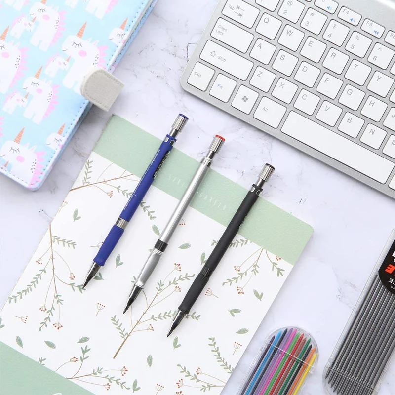 2.0MM Mechanical Pencil Set 2B Automatic Pencils Lápices with Color/black Lead Core for Art Sketch Write Handicraft