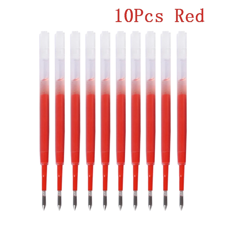 10pcs/set Plastic Ballpoint Pen Refills 99mm Length 0.5mm Pressed Writing Pen Replaceable Rods School Office Stationery Supplies