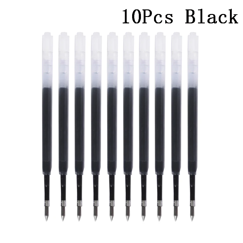 10pcs/set Plastic Ballpoint Pen Refills 99mm Length 0.5mm Pressed Writing Pen Replaceable Rods School Office Stationery Supplies