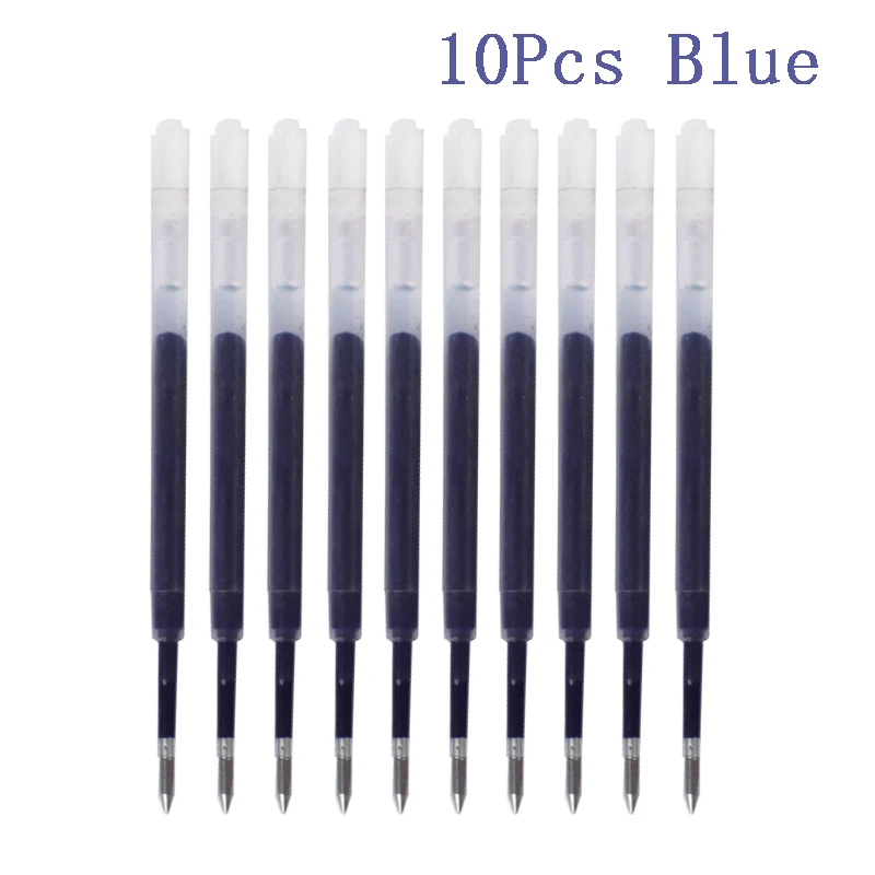 10pcs/set Plastic Ballpoint Pen Refills 99mm Length 0.5mm Pressed Writing Pen Replaceable Rods School Office Stationery Supplies