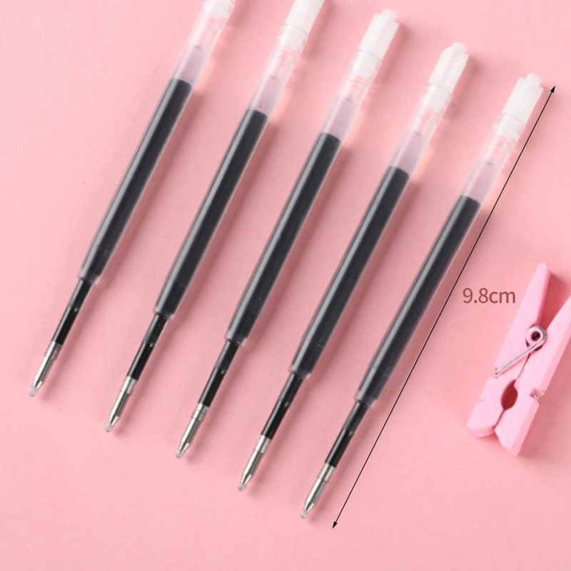 10pcs/set Plastic Ballpoint Pen Refills 99mm Length 0.5mm Pressed Writing Pen Replaceable Rods School Office Stationery Supplies