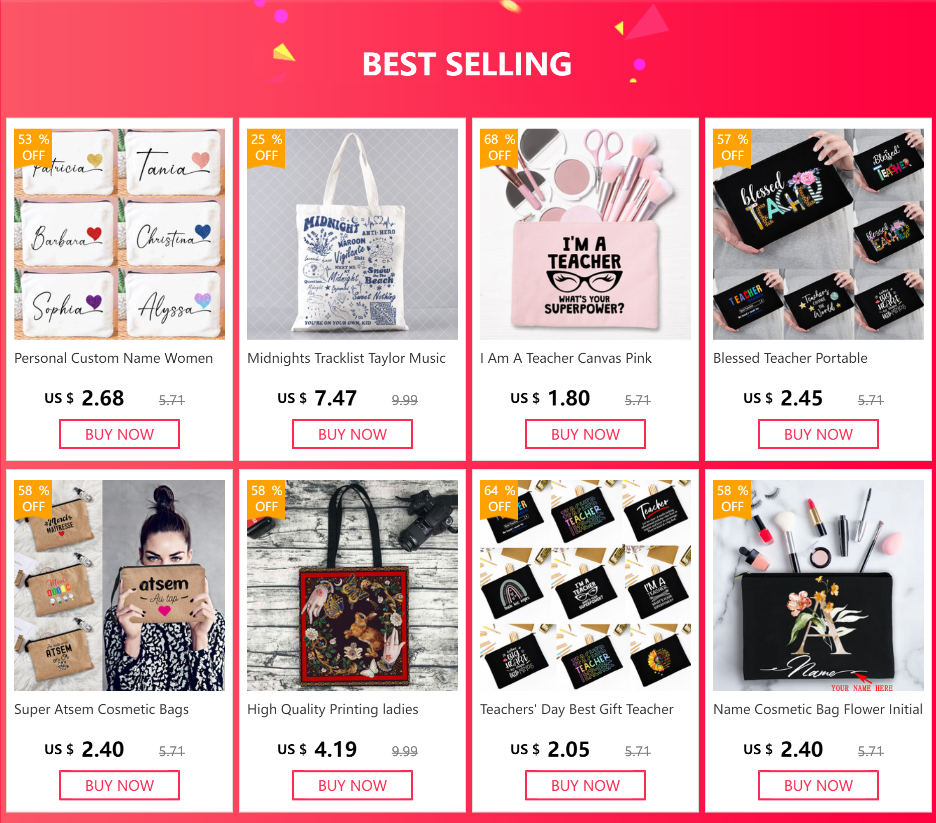Spanish Printed Teacher Life Makeup Pouch Pencil Case School Stationery Supplies Storage Bags Travel Makeup Wash Organizer Gifts