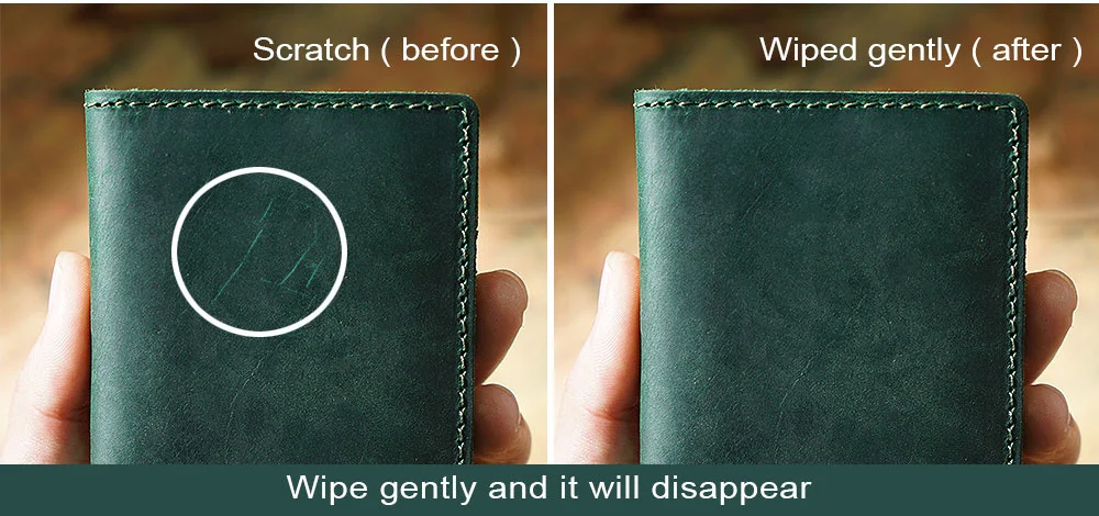 AIGUONIU Credit ID Card Holder Vintage Design Crazy Horse Leather Customized Business Men Women Wallet
