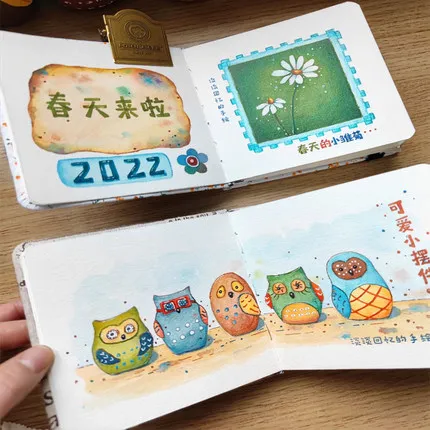 SeamiArt Potentate Mini Square Watercolor Journal Drawing Notebook Sketch Pad 100% Cotton 300gsm Hot Cold Press