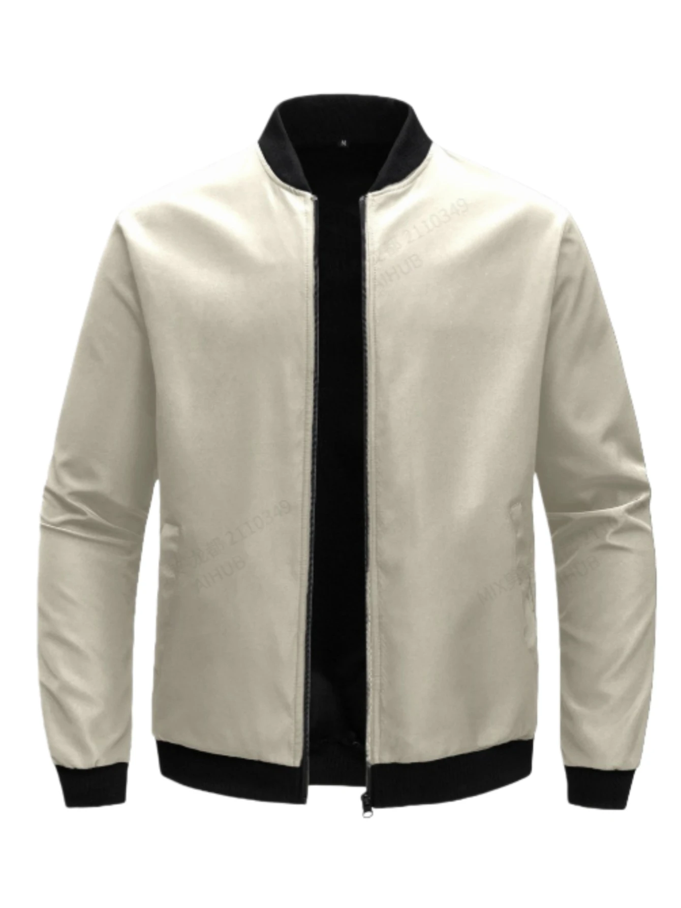 2024 Spring and Autumn New Baseball Collar Short Loose Solid Color Jacket Men's Business Casual Thin Coat Trend