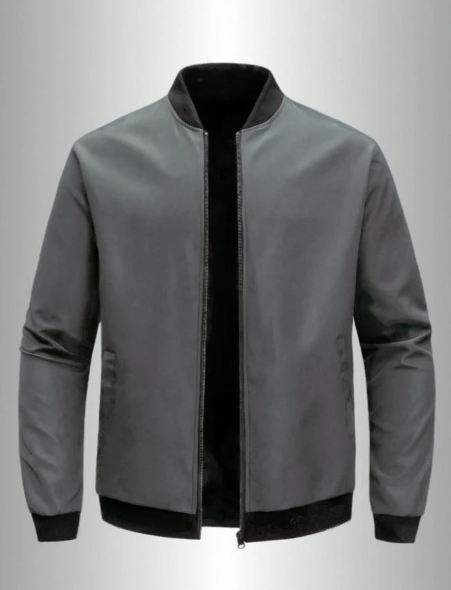 2024 Spring and Autumn New Baseball Collar Short Loose Solid Color Jacket Men's Business Casual Thin Coat Trend