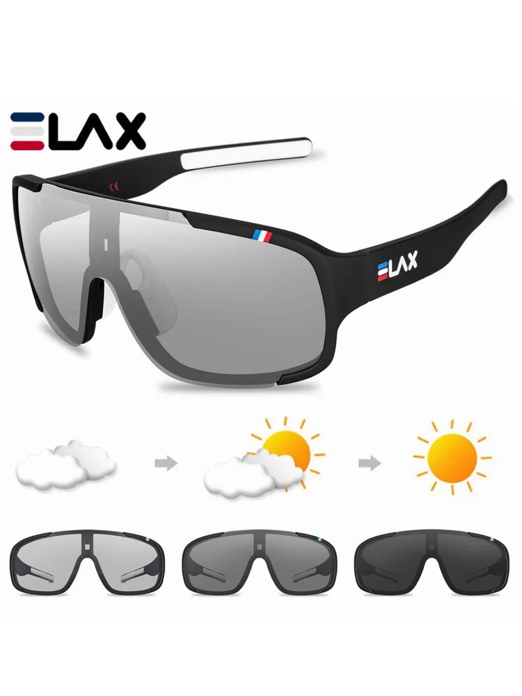 ELAX Polarized and Photochromic Cycling Glasses Outdoor Fishing Eyewear Sports Sunglasses Men Women Mtb Bike Bicycle Goggles
