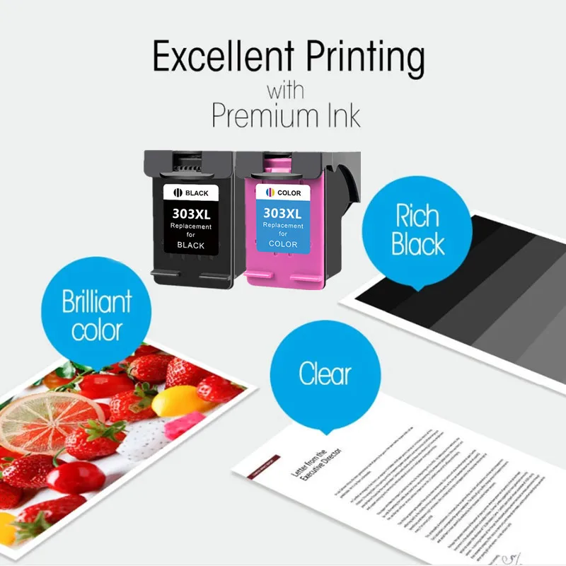 303XL Compatible Ink Cartridge for HP303 Replacement For HP 303 XL Envy Photo 6220 6230 6232 6234 7130 7134 7830 Printer