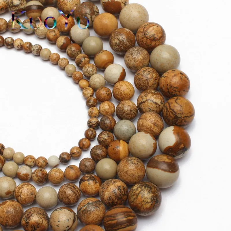 Natural Beautiful Picture Jaspe Round Loose Beads 15.5inch/strand 4 6 8 10 12 mm For Jewelry Making DIY Bracelet Necklace