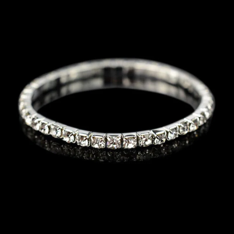 New Fashion Crystal Women's Bracelet Bangle Chains Crystal Gold Color Elastic Bracelets Hand Jewelry Wedding Accessories