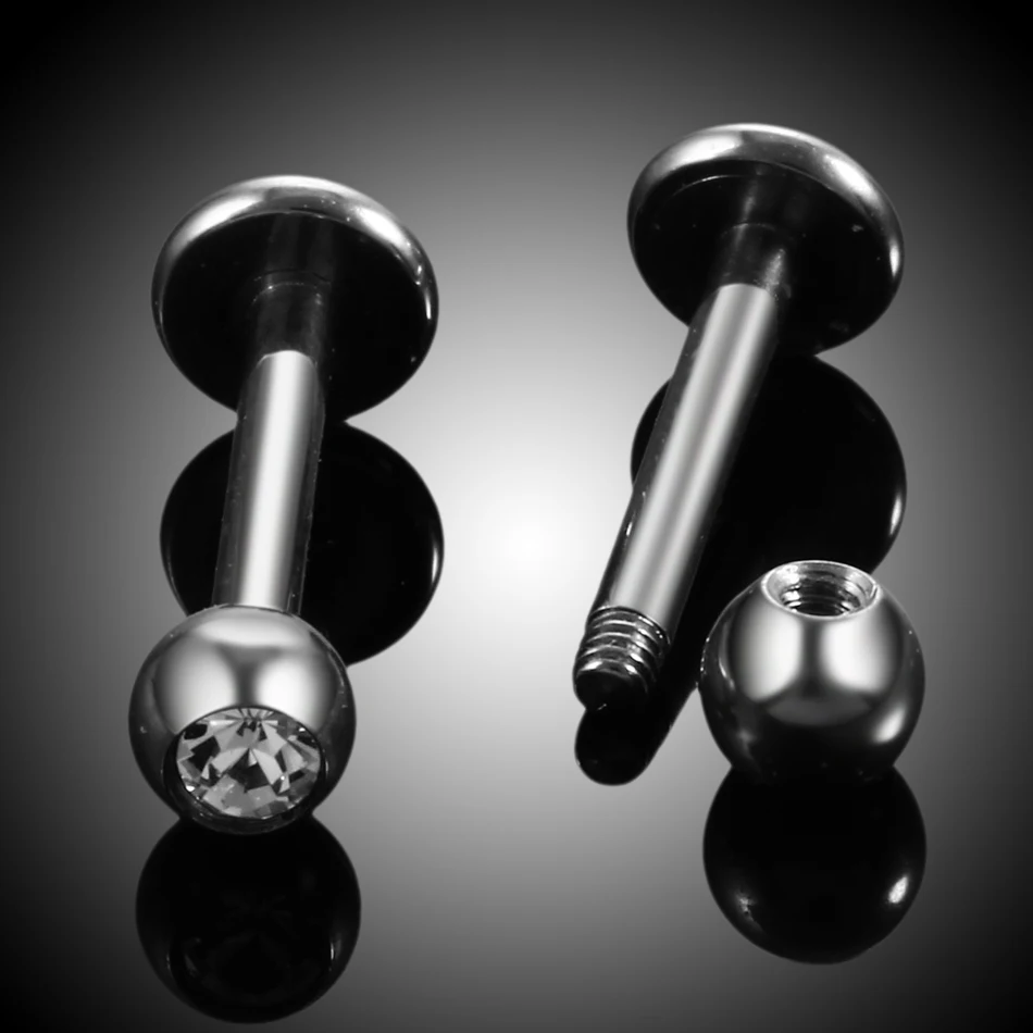 1PC ASTM-F136 Titanium Tragus Piercings Labret Stud Lip Rings Helix Piercing Ear Oreja Cartilage Earring 14G 16G Body Jewelry