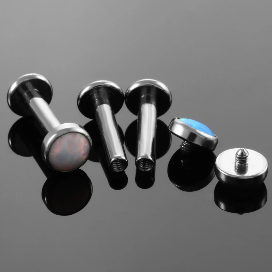 1PC ASTM-F136 Titanium Tragus Piercings Labret Stud Lip Rings Helix Piercing Ear Oreja Cartilage Earring 14G 16G Body Jewelry