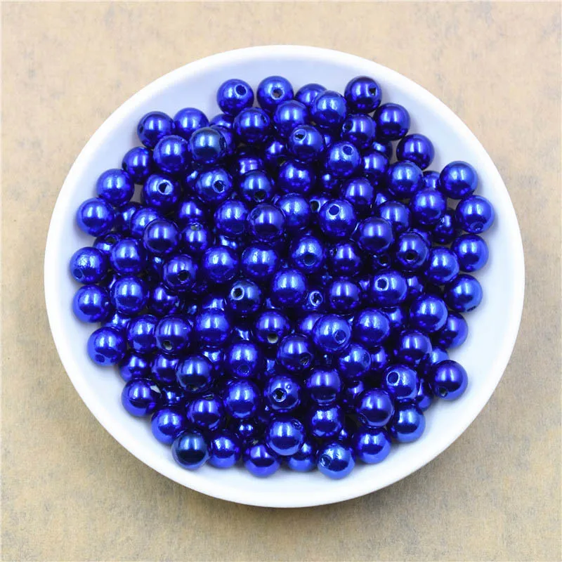 50-1000Pcs With Hole ABS Imitation Pearl Bead 4/6/8/10/12MM Round Plastic Acrylic Spacer Bead for DIY Jewelry Making Findings