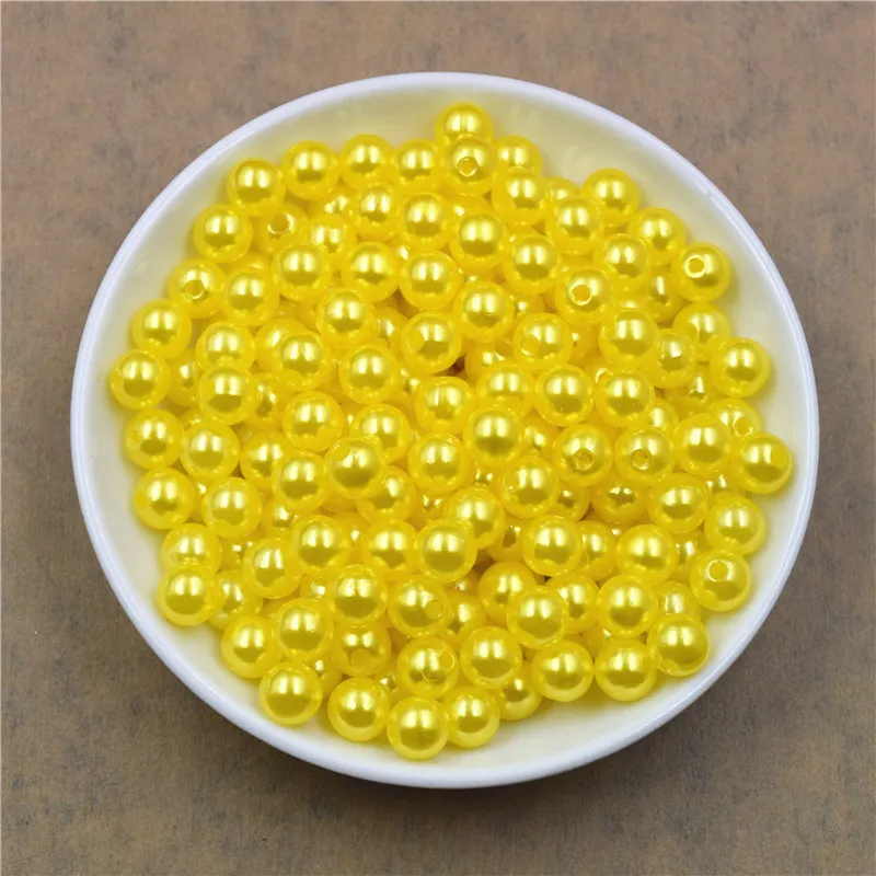 50-1000Pcs With Hole ABS Imitation Pearl Bead 4/6/8/10/12MM Round Plastic Acrylic Spacer Bead for DIY Jewelry Making Findings