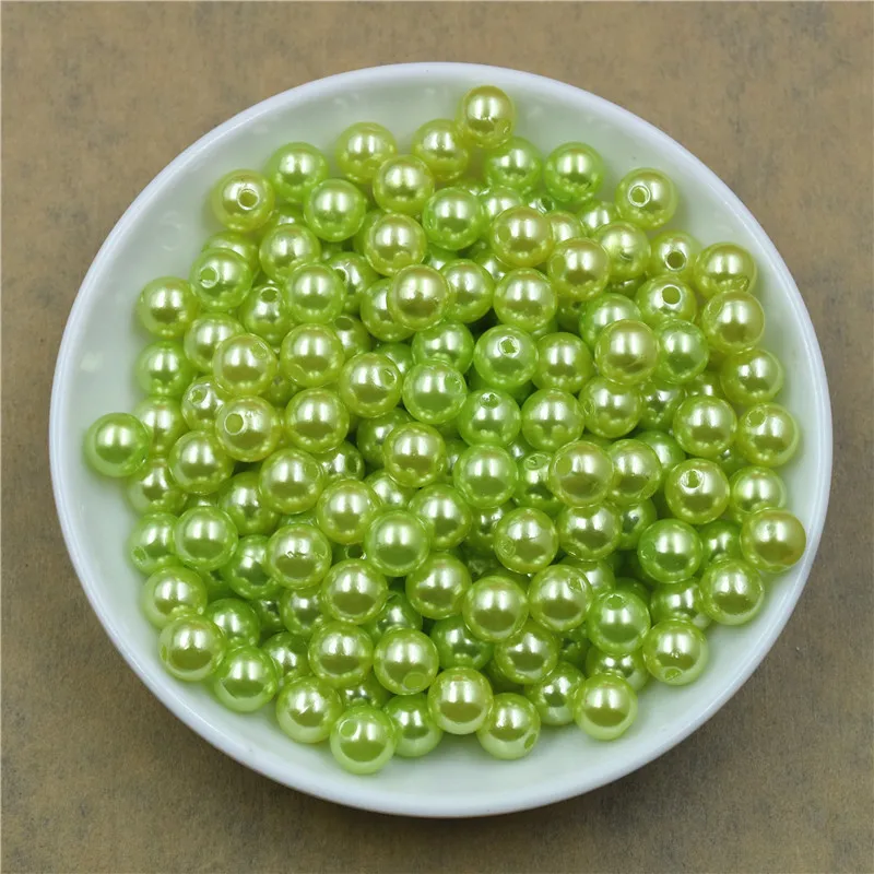 50-1000Pcs With Hole ABS Imitation Pearl Bead 4/6/8/10/12MM Round Plastic Acrylic Spacer Bead for DIY Jewelry Making Findings