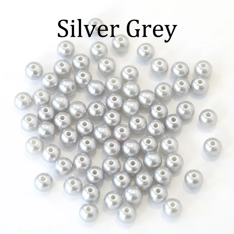 50-1000Pcs With Hole ABS Imitation Pearl Bead 4/6/8/10/12MM Round Plastic Acrylic Spacer Bead for DIY Jewelry Making Findings