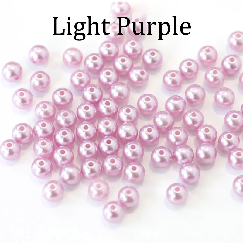 50-1000Pcs With Hole ABS Imitation Pearl Bead 4/6/8/10/12MM Round Plastic Acrylic Spacer Bead for DIY Jewelry Making Findings