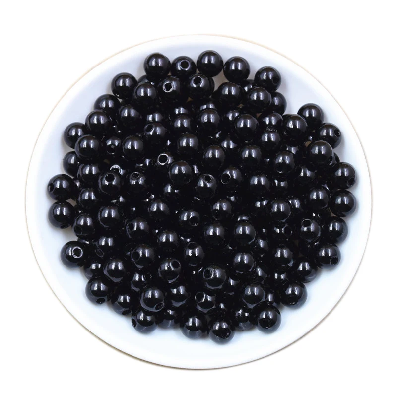 50-1000Pcs With Hole ABS Imitation Pearl Bead 4/6/8/10/12MM Round Plastic Acrylic Spacer Bead for DIY Jewelry Making Findings