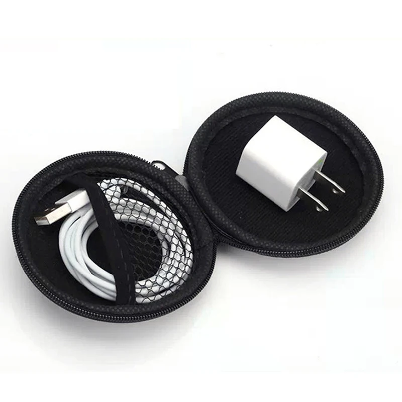 Earphone Storage Case PU Mini Carrying Hard Bag Box Case For Earphone Headphone Accessories Earbuds Memory Card USB Cable