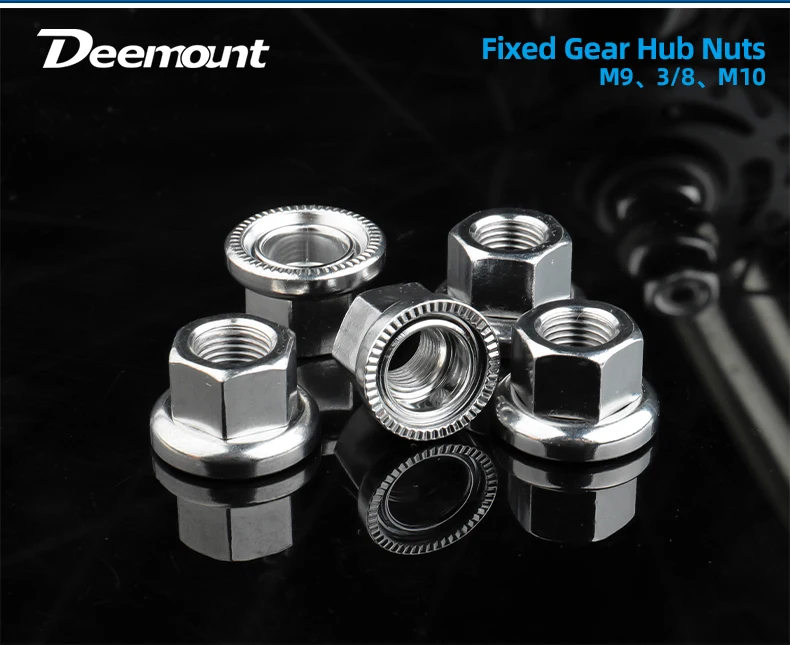 Dual Nuts Riveted for Fixed Gear Bicycle Front Rear Hub Fixing With Anti-skid Texture M9 M10 3/8 Inch Drum Axle Firm Mount
