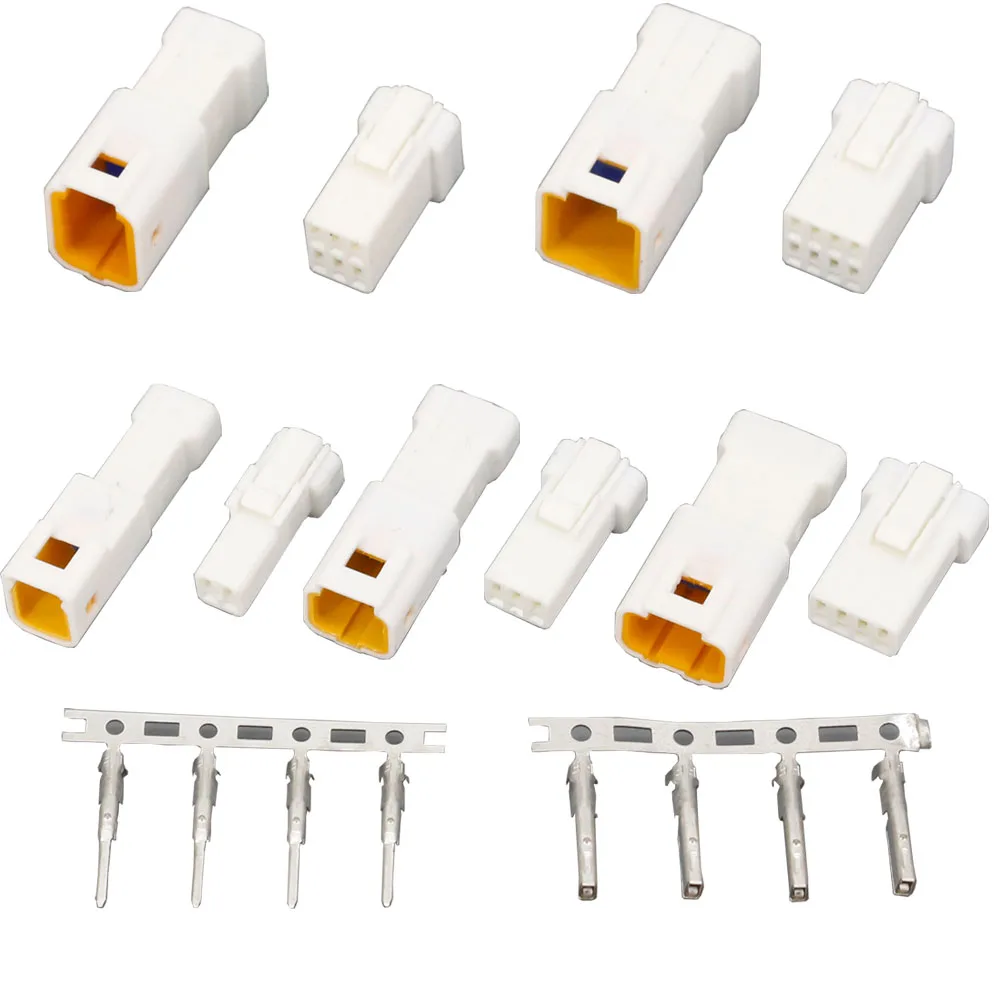 1 Set JST-TYPE Automotive Connectors JST02R-JWPF-VSLE 2/3/4/6/8 Pin Waterproof Connectors Male and Female Butt Plugs