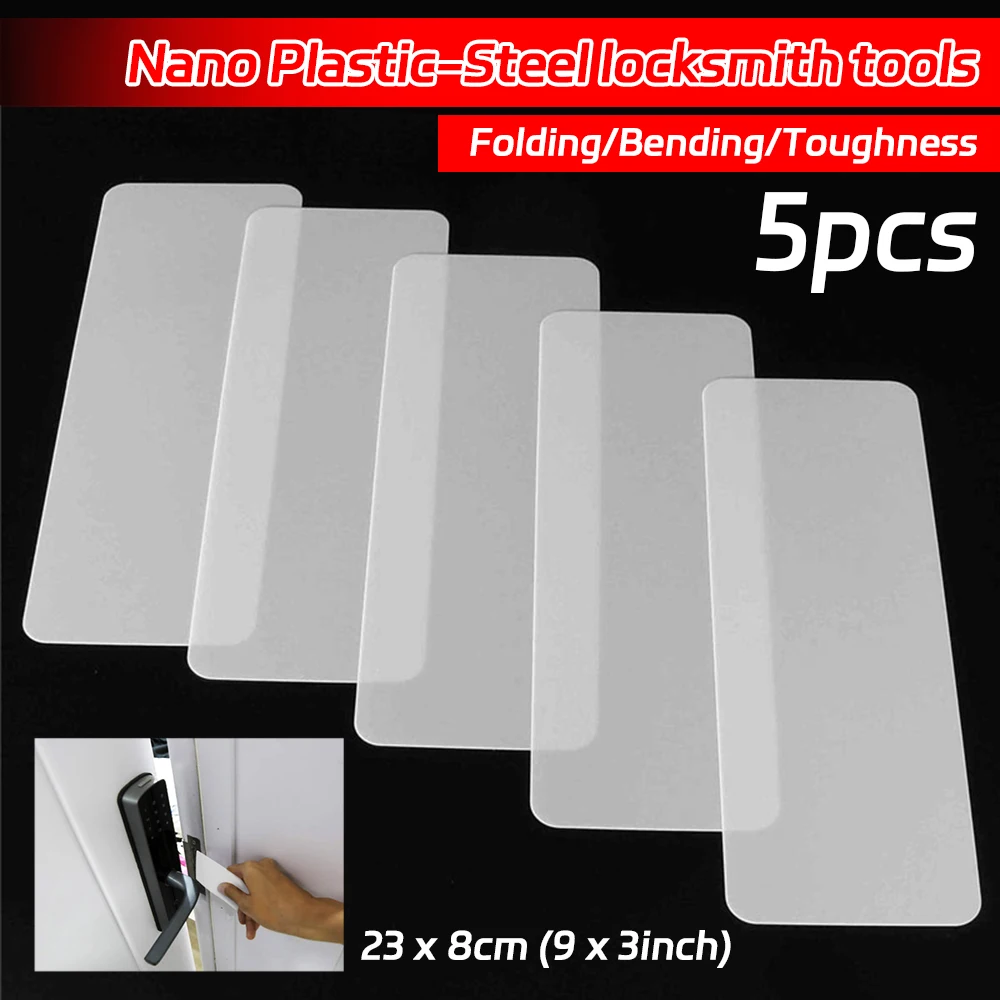 5Pcs 230mmx80mm Plastic-Steel Insert Sheet Locksmith Tool Locksmith Nano Plastic Steel Door Joggling Bypass Tool Lock DIY Opener