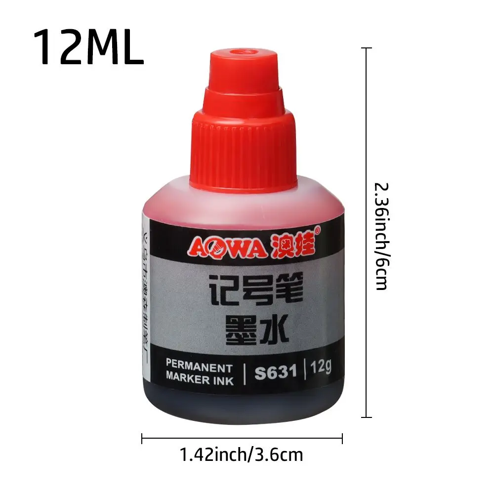 1Bottle 12ml Waterproof Instantly Dry Graffiti Paint Pen Oil Ink Refill Ink For Marker Pens Black Red and Blue