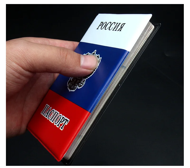 Russian Flag Passport Cover PVC Case for Passports Color UV Printing Passport Case