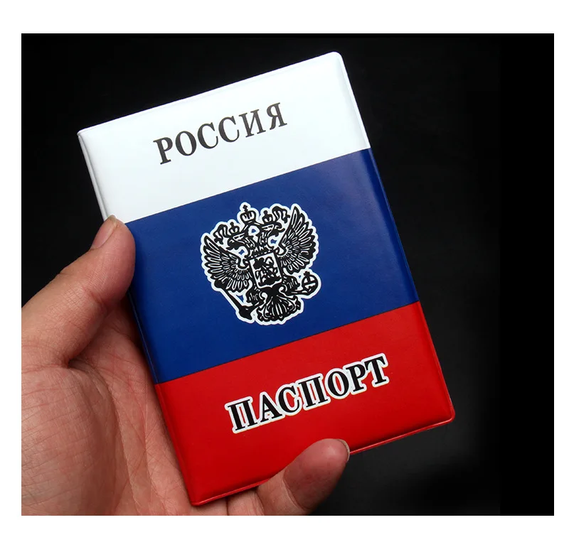 Russian Flag Passport Cover PVC Case for Passports Color UV Printing Passport Case