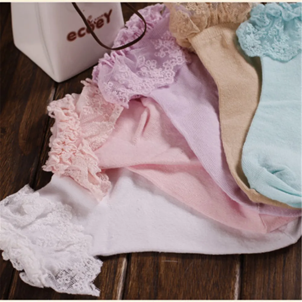 Chic Fashion Women Vintage Lace Ruffle Frilly Socks Lovely Princess Lolita Mori Girl Style Hot Selling Dropship