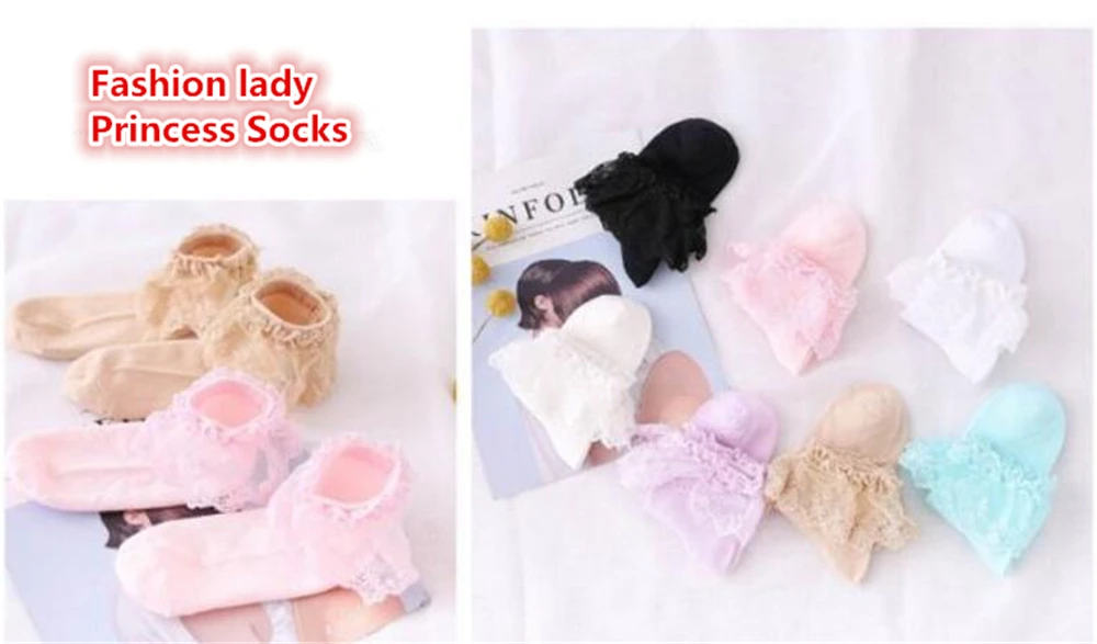 Chic Fashion Women Vintage Lace Ruffle Frilly Socks Lovely Princess Lolita Mori Girl Style Hot Selling Dropship