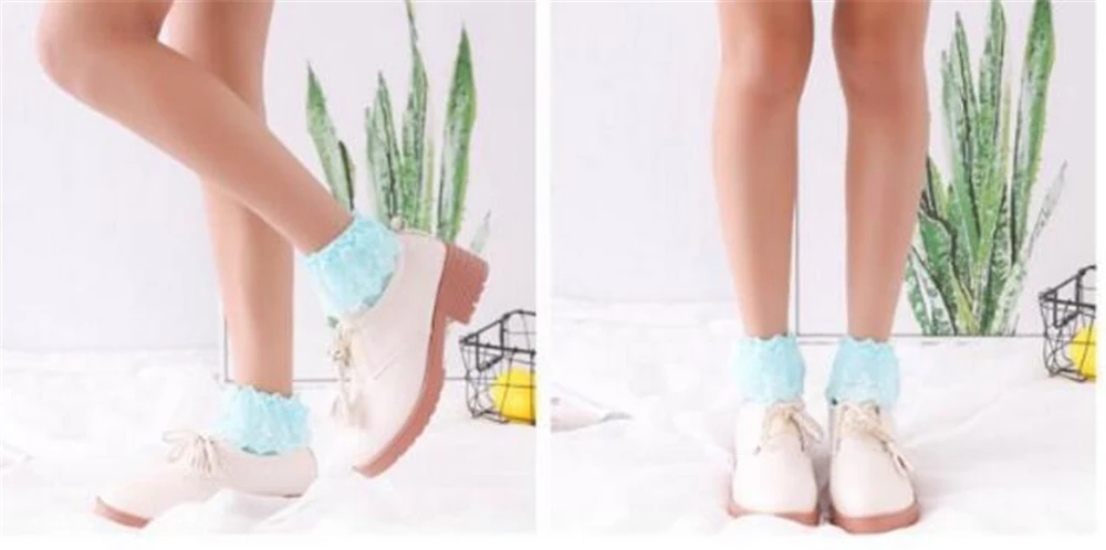 Chic Fashion Women Vintage Lace Ruffle Frilly Socks Lovely Princess Lolita Mori Girl Style Hot Selling Dropship
