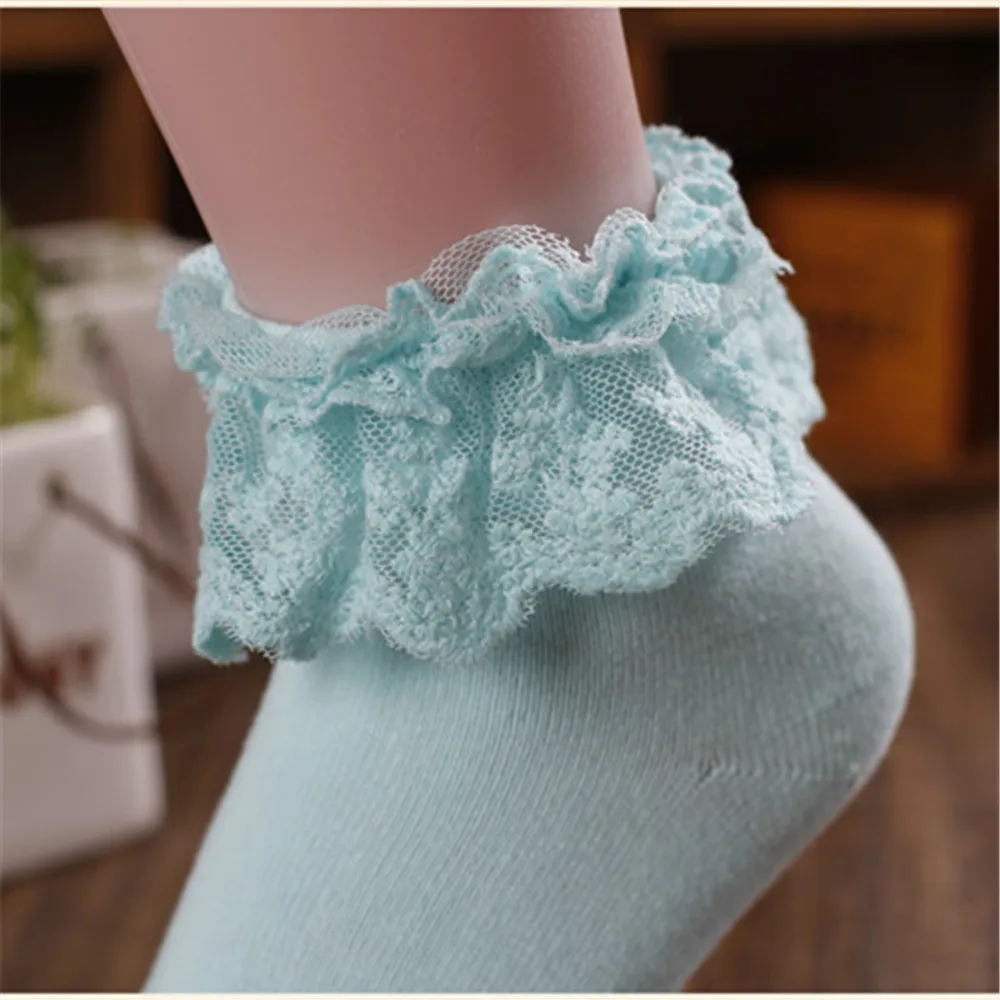 Chic Fashion Women Vintage Lace Ruffle Frilly Socks Lovely Princess Lolita Mori Girl Style Hot Selling Dropship