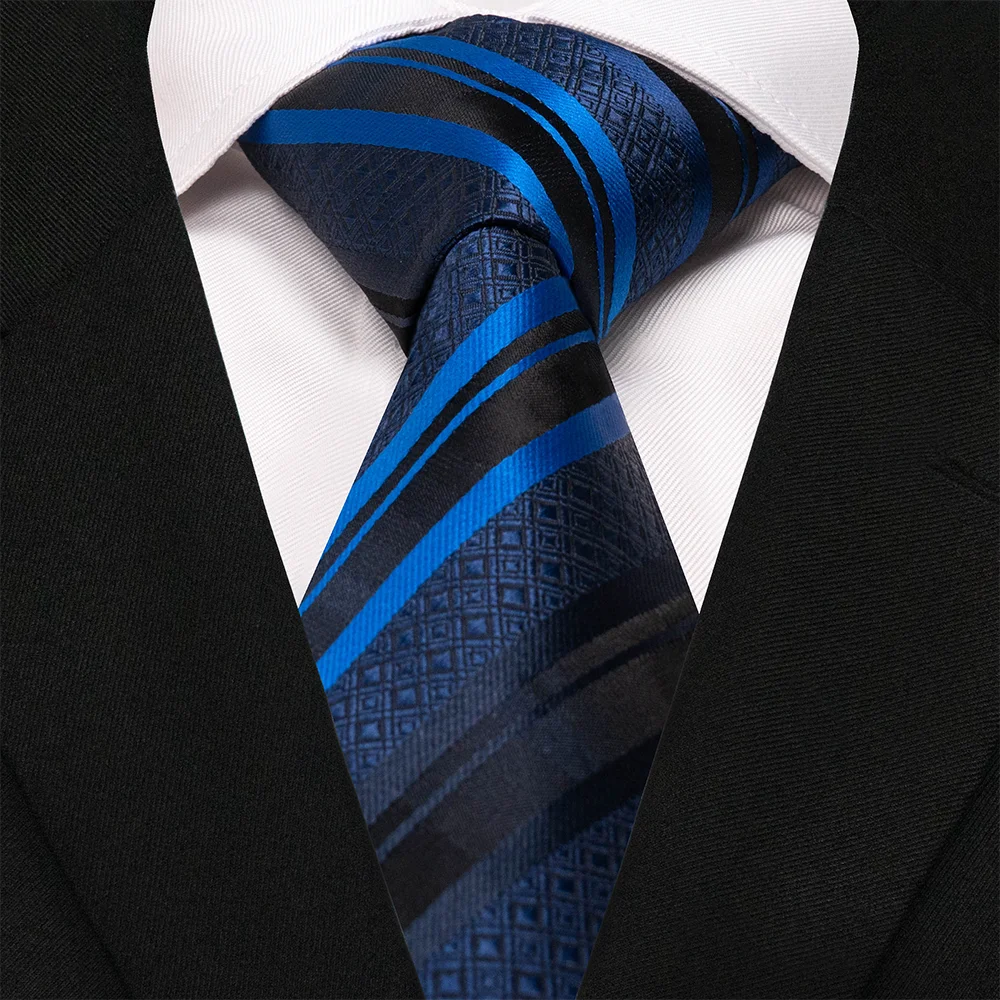 EASTEPIC 8 cm Stylish Check Ties for Men in Fine Apparel Blue Striped Tie Men's Necktie Quality Accessory Social Occasion