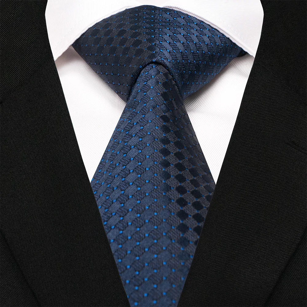EASTEPIC 8 cm Stylish Check Ties for Men in Fine Apparel Blue Striped Tie Men's Necktie Quality Accessory Social Occasion