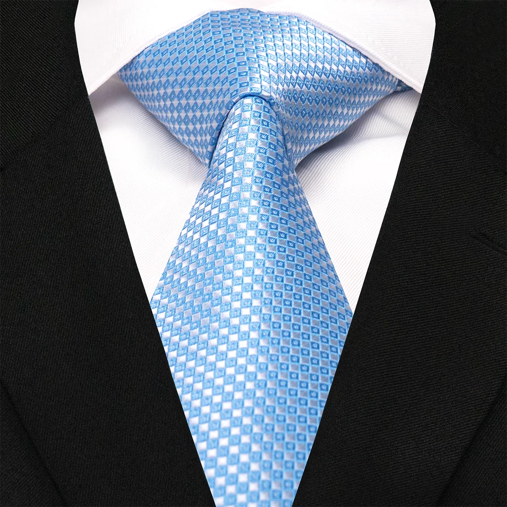 EASTEPIC 8 cm Stylish Check Ties for Men in Fine Apparel Blue Striped Tie Men's Necktie Quality Accessory Social Occasion