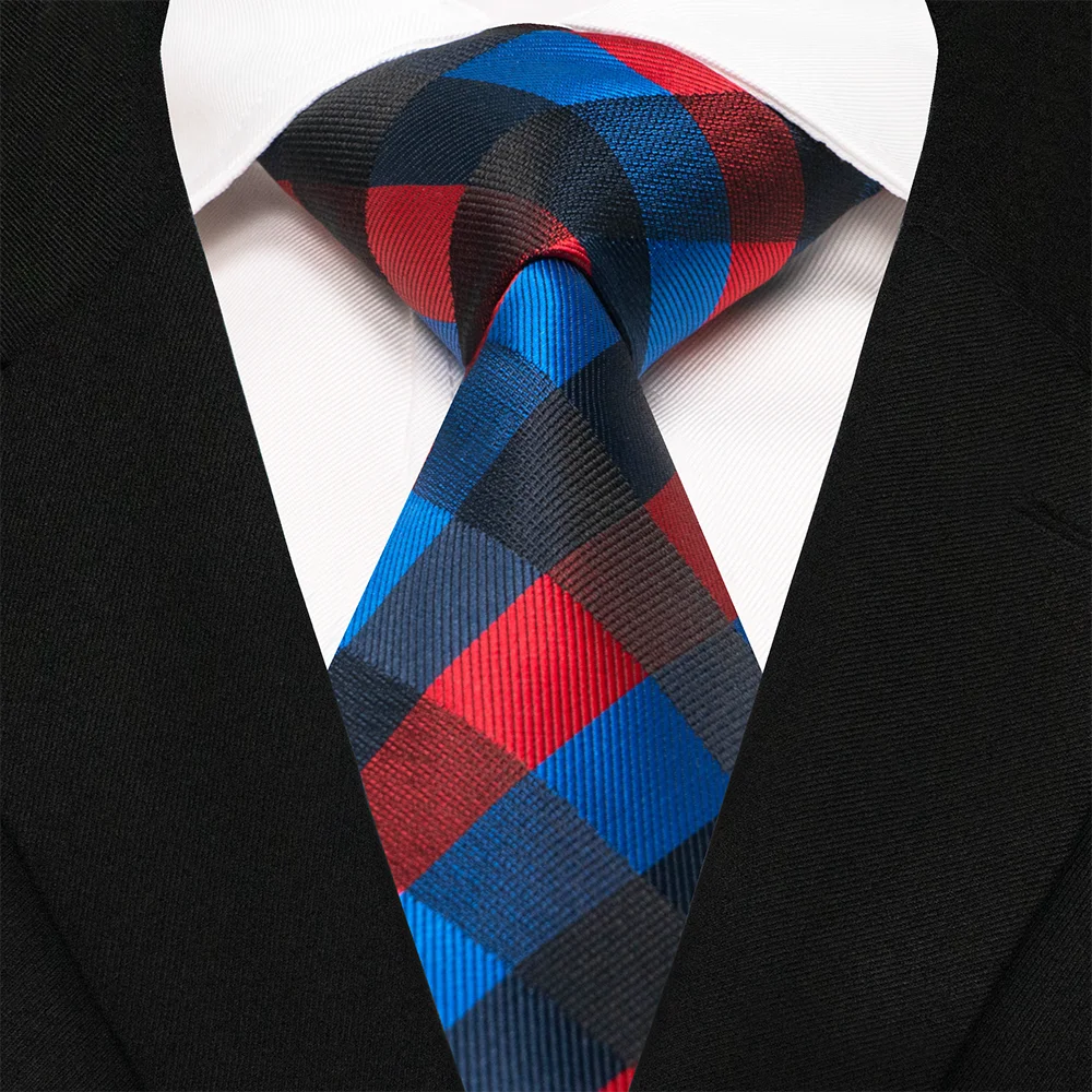 EASTEPIC 8 cm Stylish Check Ties for Men in Fine Apparel Blue Striped Tie Men's Necktie Quality Accessory Social Occasion